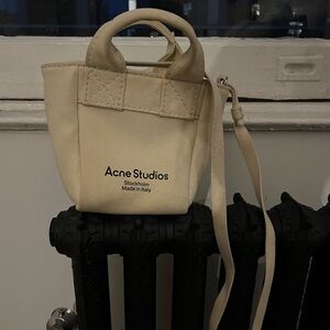 ACNE STUDIOS CROSSBODY CREAM CANVAS BAG